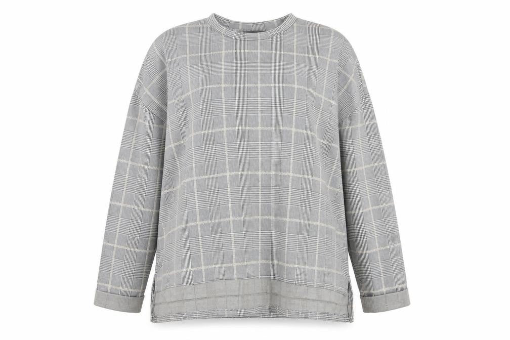 Primark Womens Grey Check  Pullover Jumper Size XL