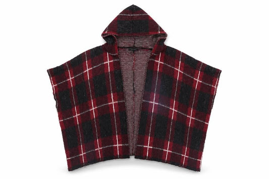 Atmosphere Womens Pink Plaid  Overcoat Poncho Size S