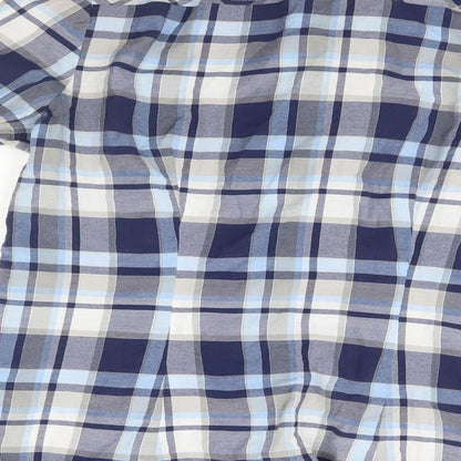My Way Womens Blue Plaid  Basic Button-Up Size 12
