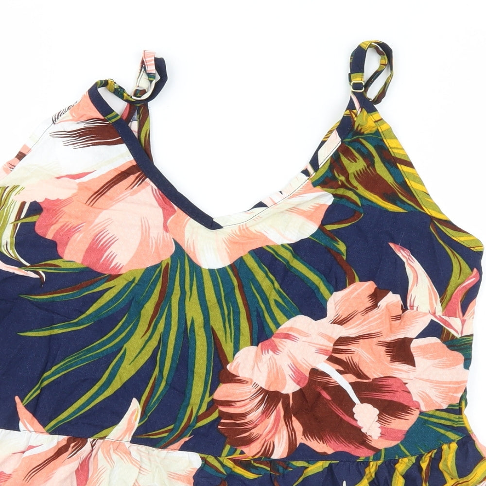 NEXT Womens Blue Floral  Basic Blouse Size 10