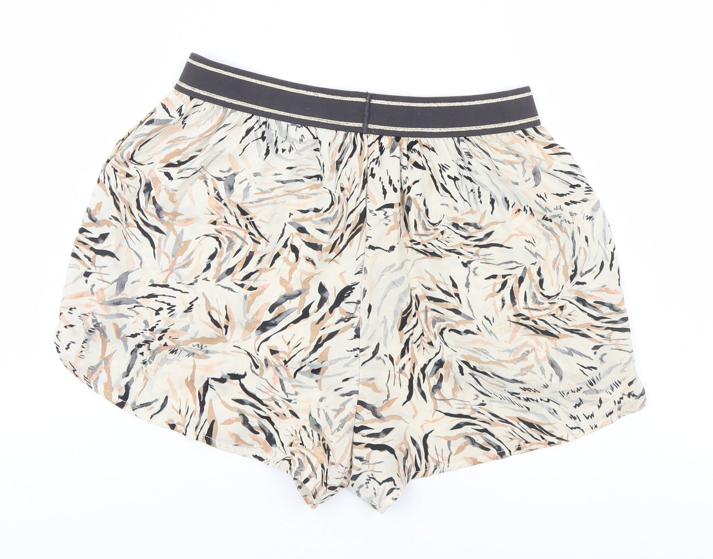 Primark Womens Beige Animal Print  Hot Pants Shorts Size 6