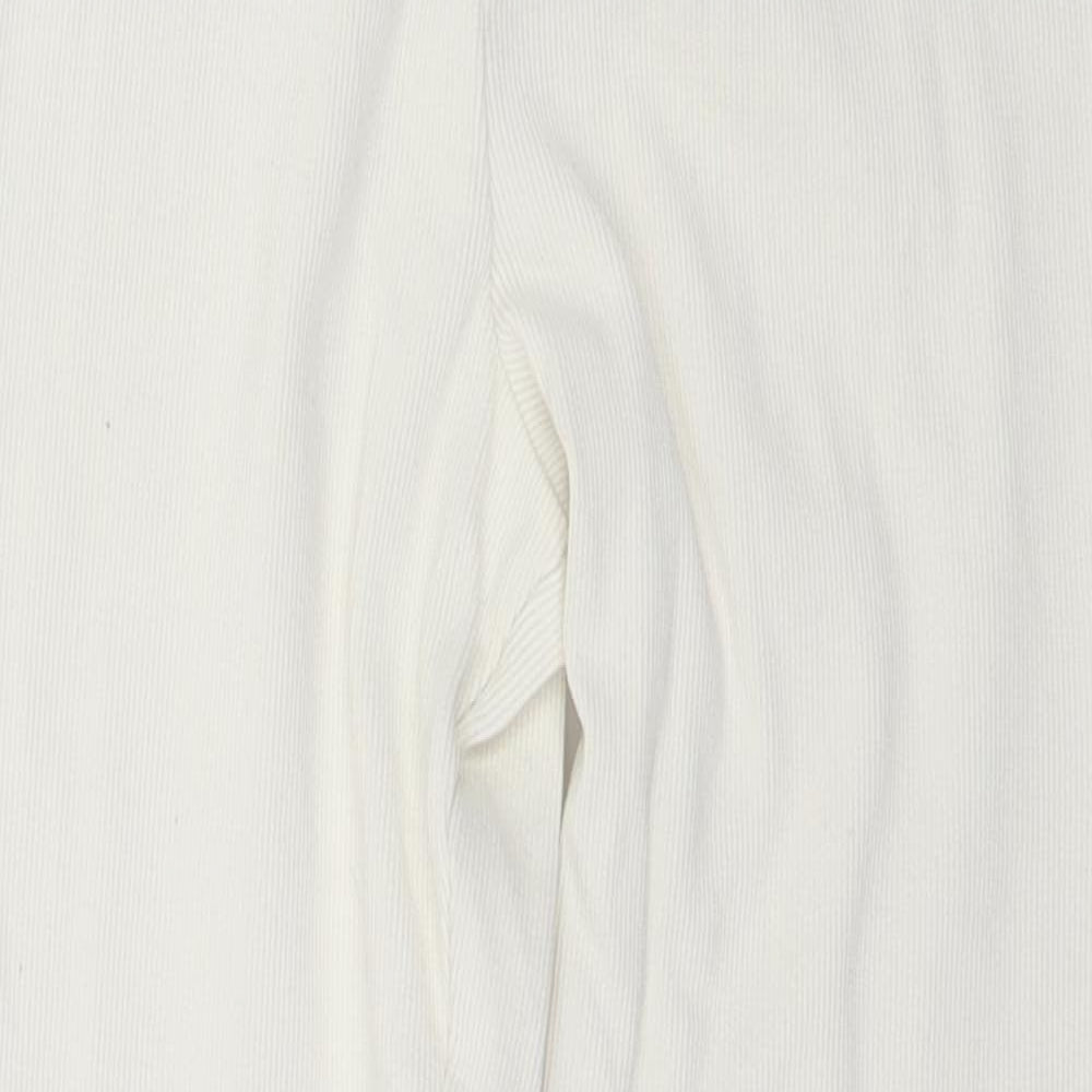 Boohoo Womens White   Trousers  Size 12 L26 in