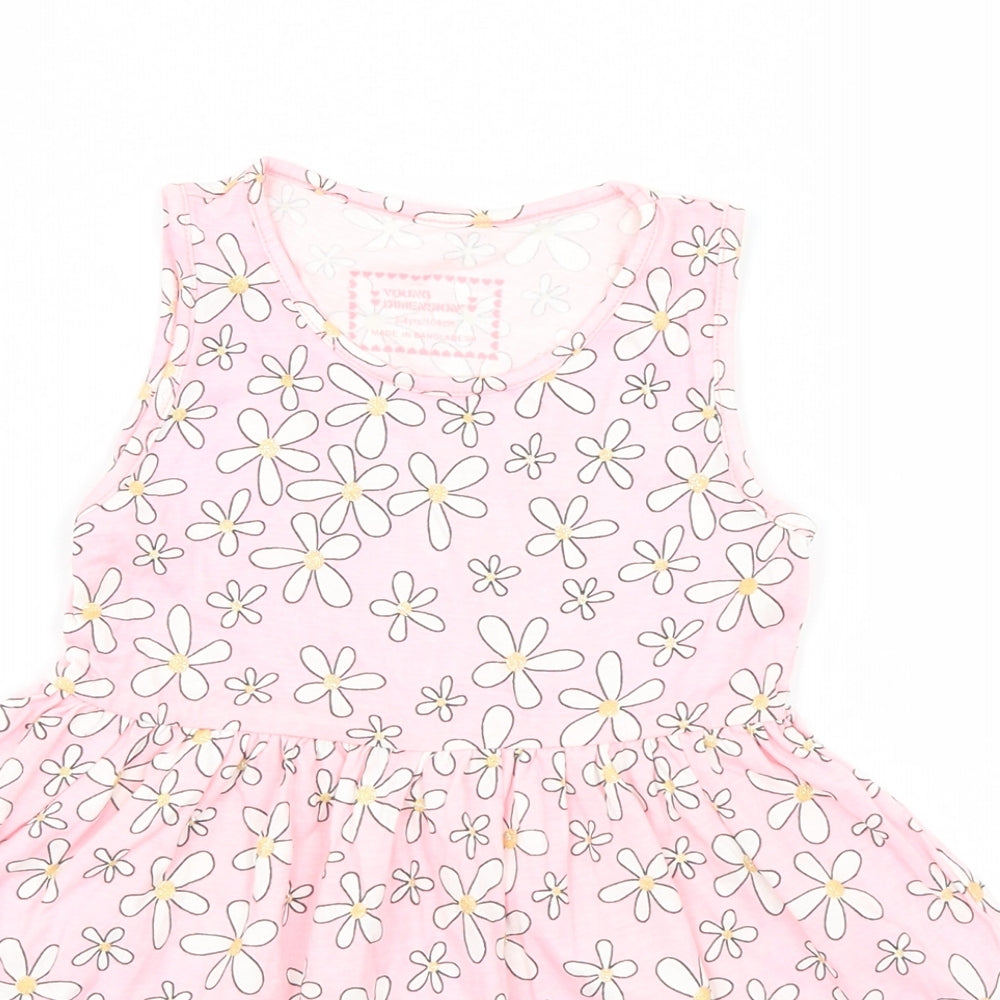 Young Dimension Girls Pink Floral  A-Line  Size 3-4 Years