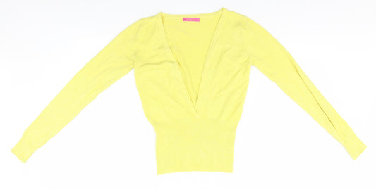 SPLASH Womens Yellow   Pullover Jumper Size S