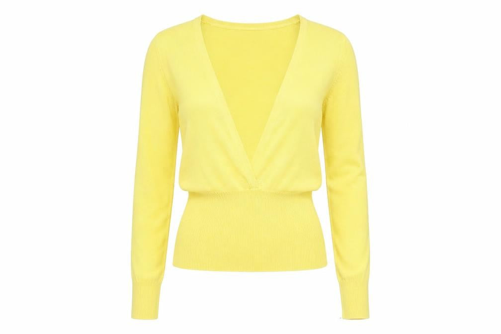 SPLASH Womens Yellow   Pullover Jumper Size S