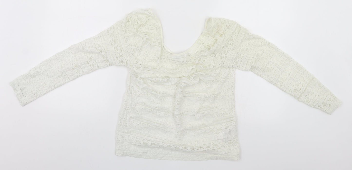 Divided Womens White   Basic Blouse Size M