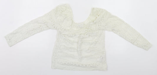 Divided Womens White   Basic Blouse Size M