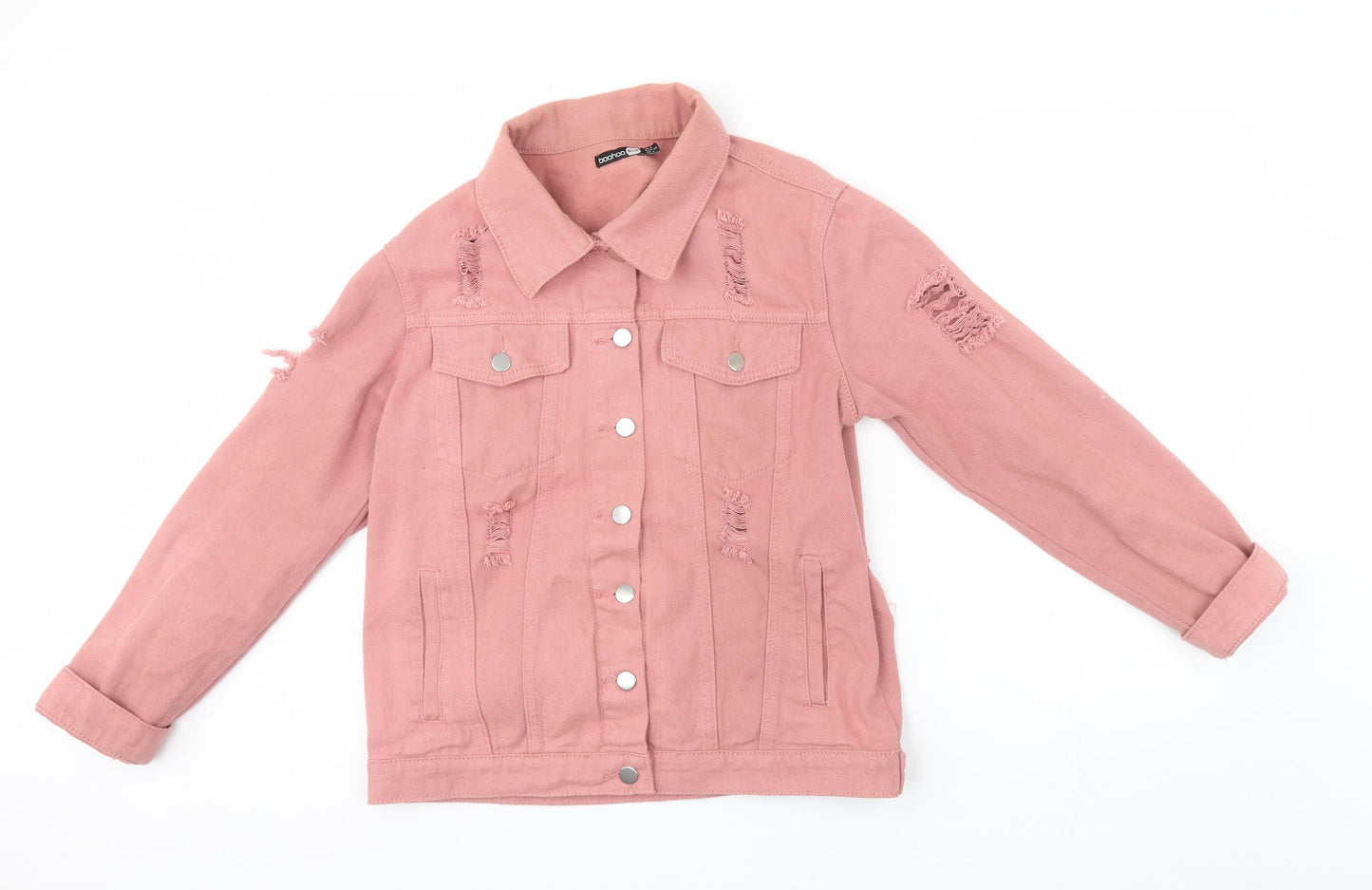 boohoo blue Womens Pink   Jacket  Size 8  - distressed