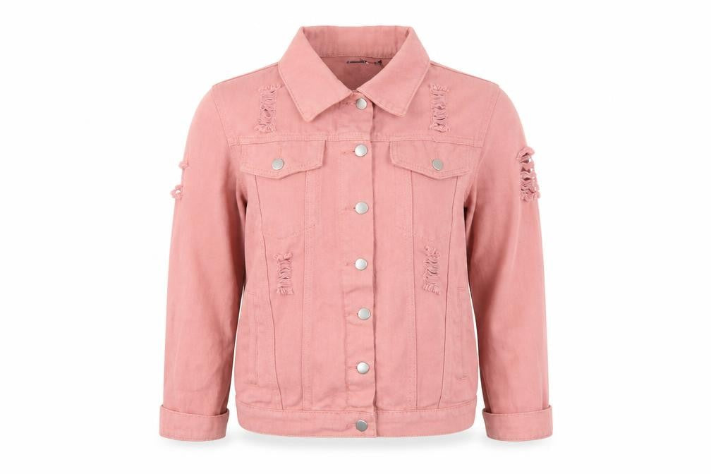 boohoo blue Womens Pink   Jacket  Size 8  - distressed