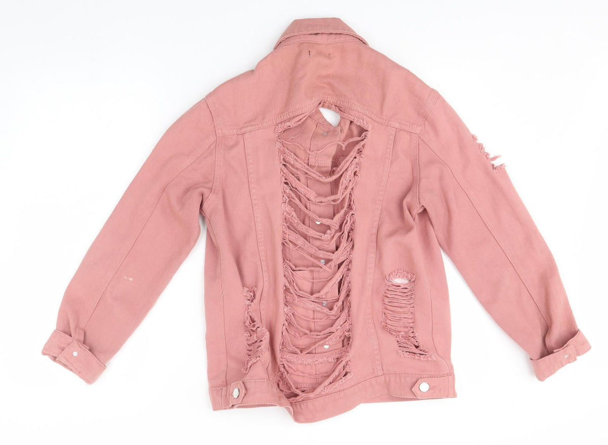 boohoo blue Womens Pink   Jacket  Size 8  - distressed