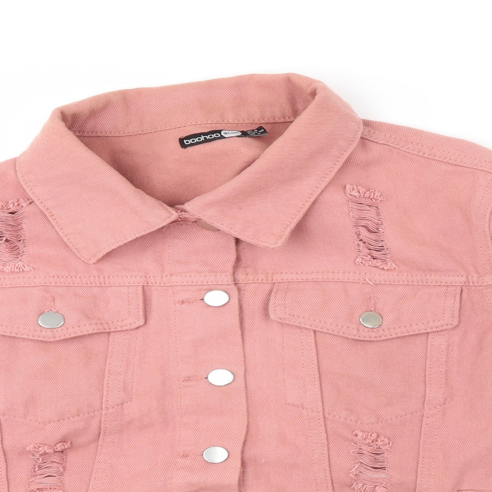 boohoo blue Womens Pink   Jacket  Size 8  - distressed