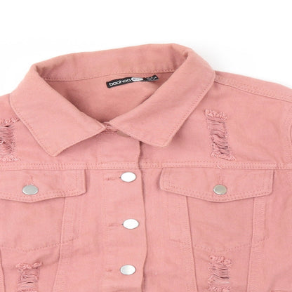 boohoo blue Womens Pink   Jacket  Size 8  - distressed
