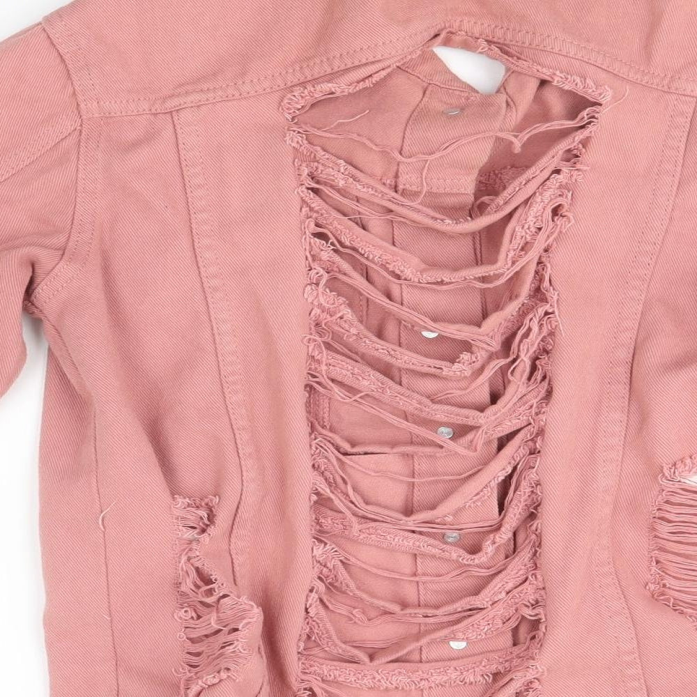 boohoo blue Womens Pink   Jacket  Size 8  - distressed