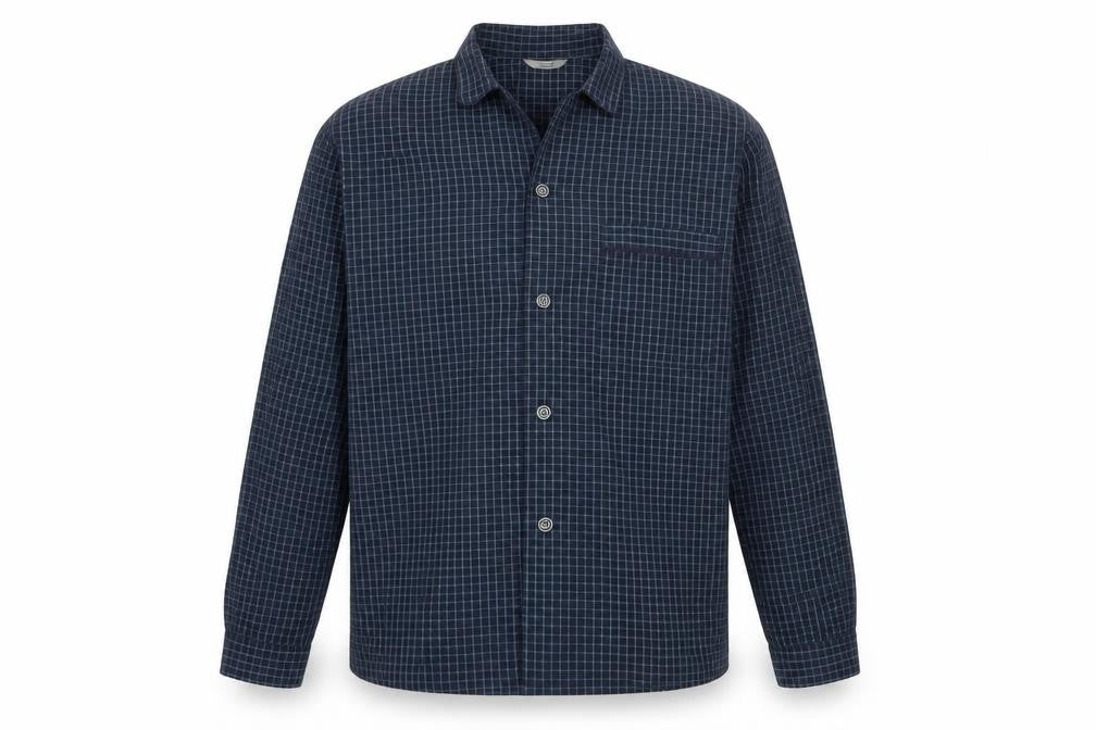 Marks & Spencer Mens Blue Plaid   Button-Up Size M