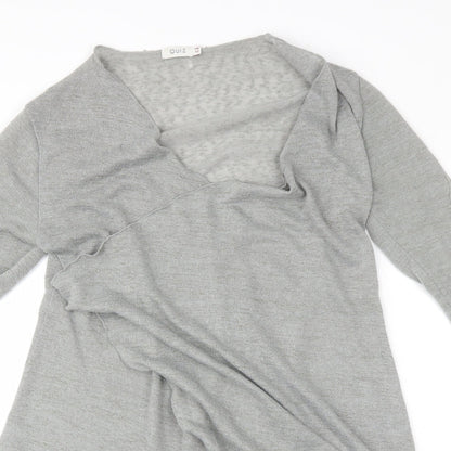 Quiz Womens Grey   Wrap Jumper Size 12