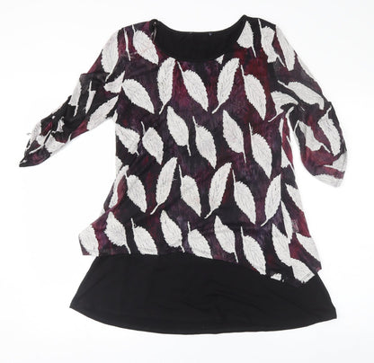 Preworn Womens Purple Floral  Basic Blouse Size 12