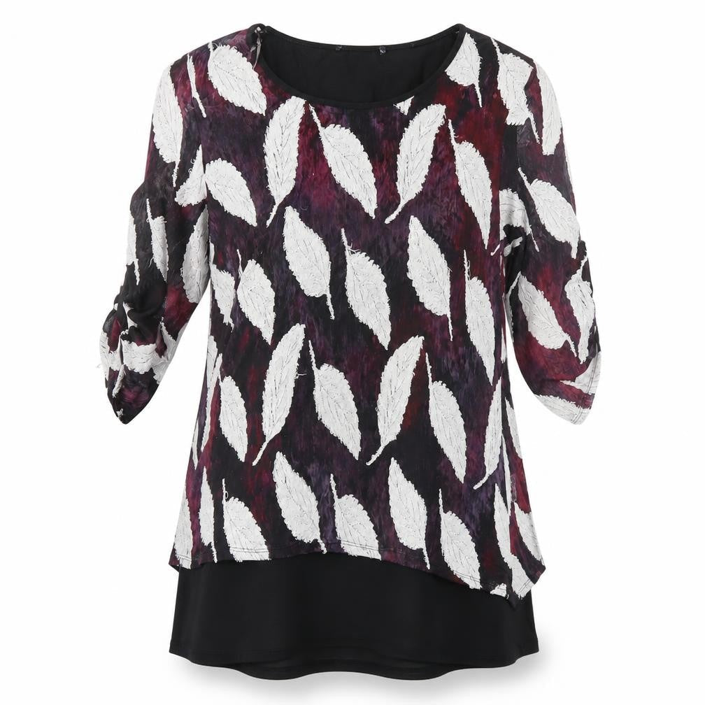 Preworn Womens Purple Floral  Basic Blouse Size 12