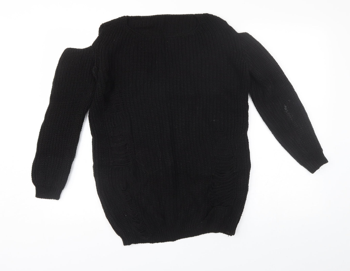 Preworn Womens Black   Pullover Jumper One Size  - shoulder cut outs