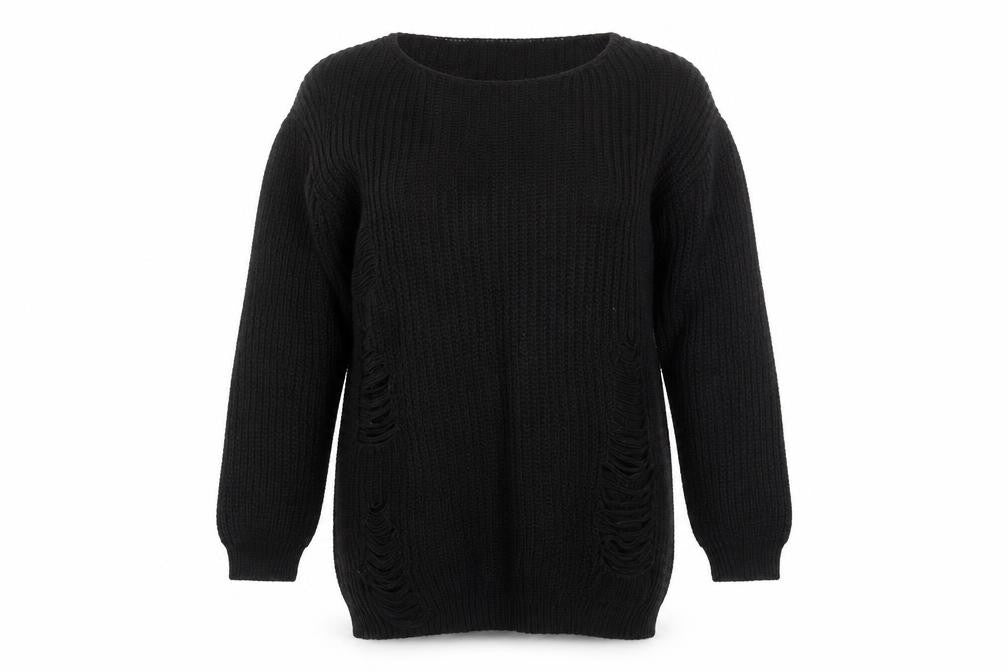 Preworn Womens Black   Pullover Jumper One Size  - shoulder cut outs