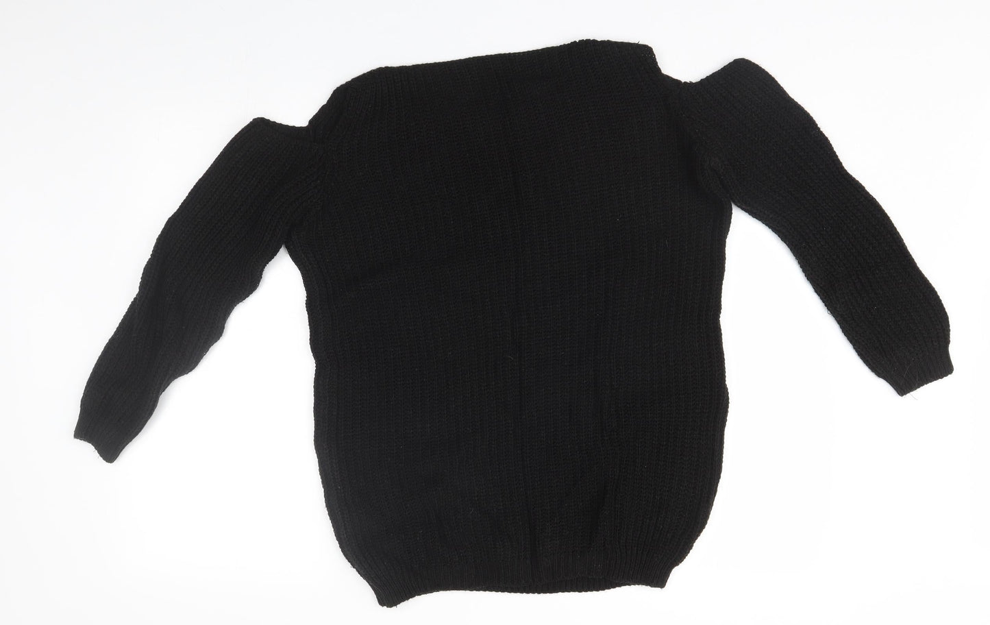 Preworn Womens Black   Pullover Jumper One Size  - shoulder cut outs