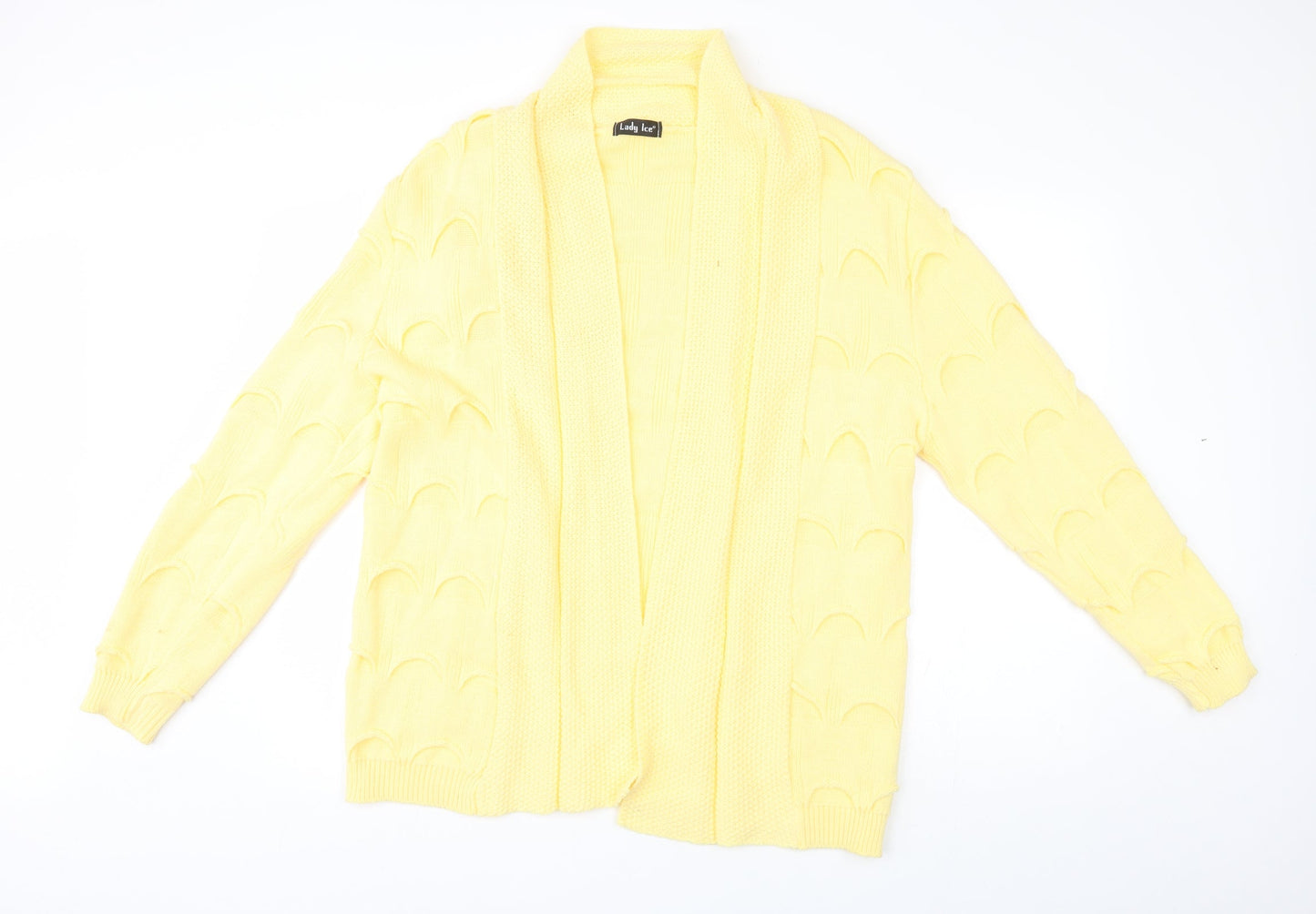 lady ice Womens Yellow   Cardigan Jumper Size L