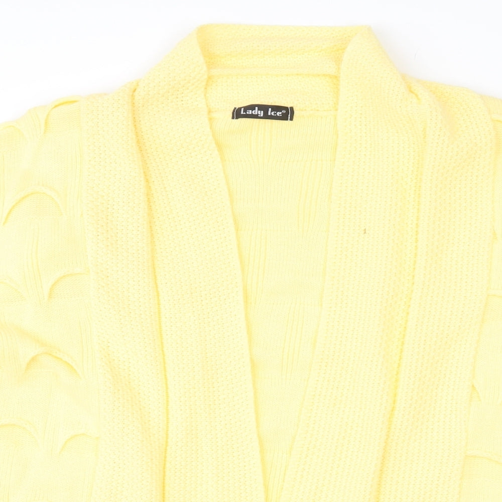 lady ice Womens Yellow   Cardigan Jumper Size L