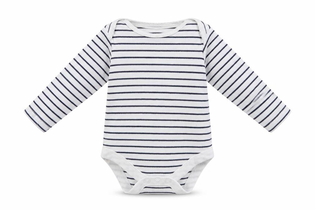 F&F Baby White Striped  Babygrow One-Piece Size 0-3 Months