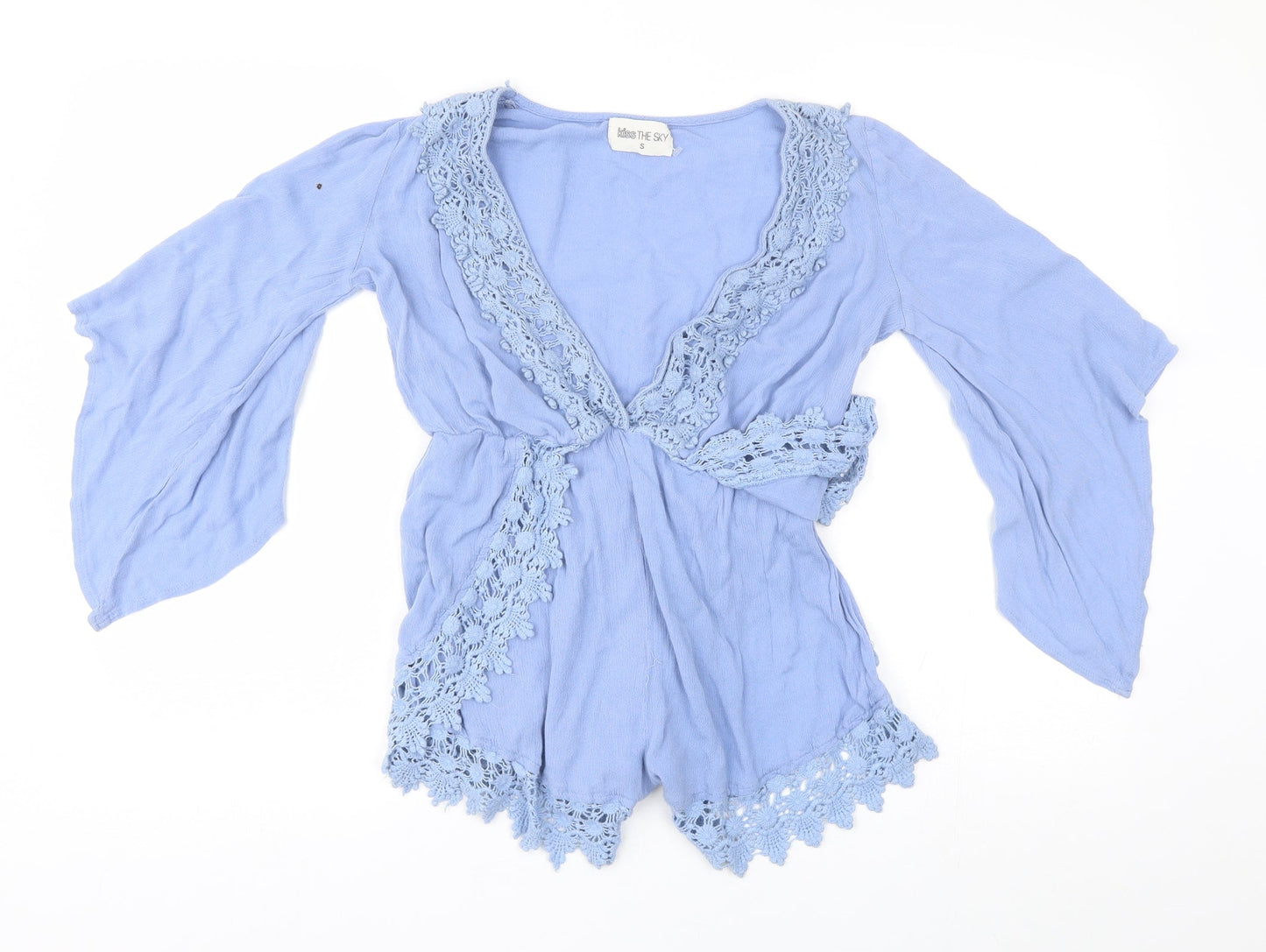 Kiss the Sky Womens Blue   Romper One-Piece Size S  - wrap style