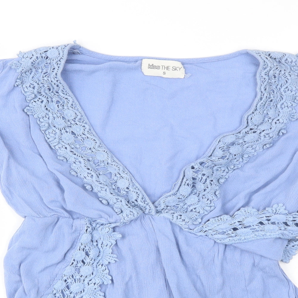 Kiss the Sky Womens Blue   Romper One-Piece Size S  - wrap style