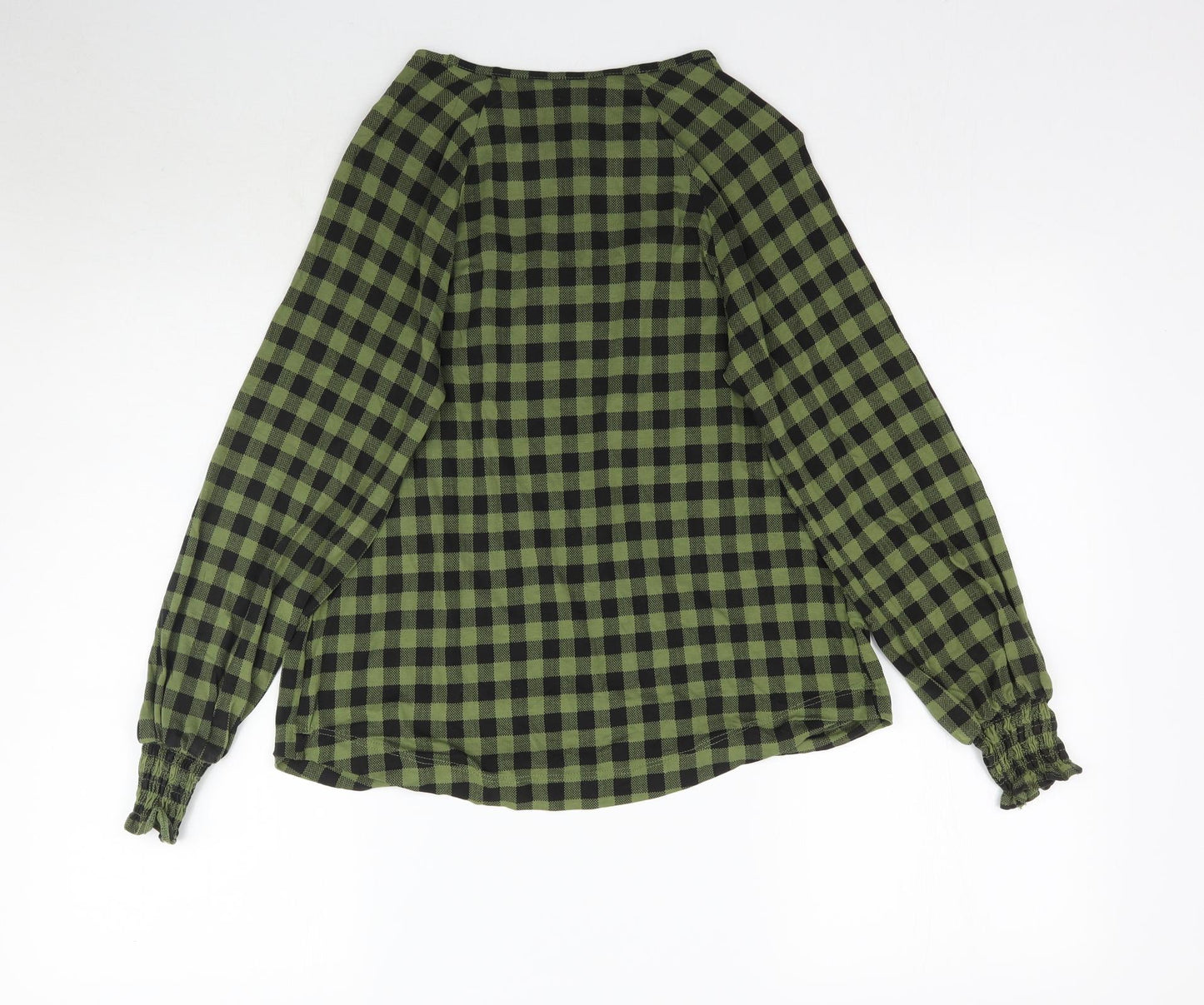 NEXT Womens Green Plaid  Basic Blouse Size 10