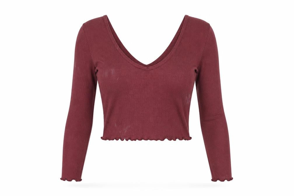 Boohoo Womens Red   Basic T-Shirt Size 6  - Maroon