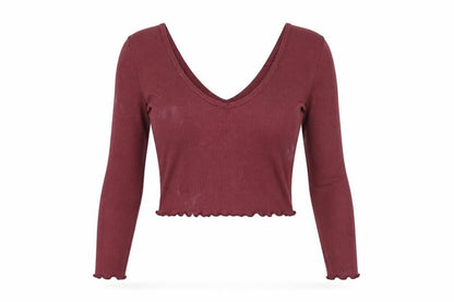 Boohoo Womens Red   Basic T-Shirt Size 6  - Maroon