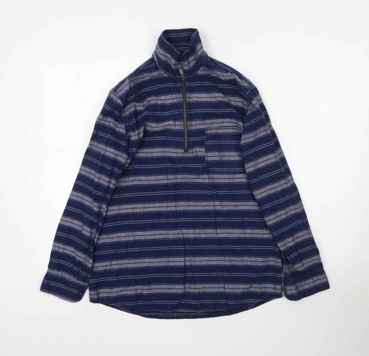 Topshop Womens Blue Striped  Pullover Sweatshirt Size 8
