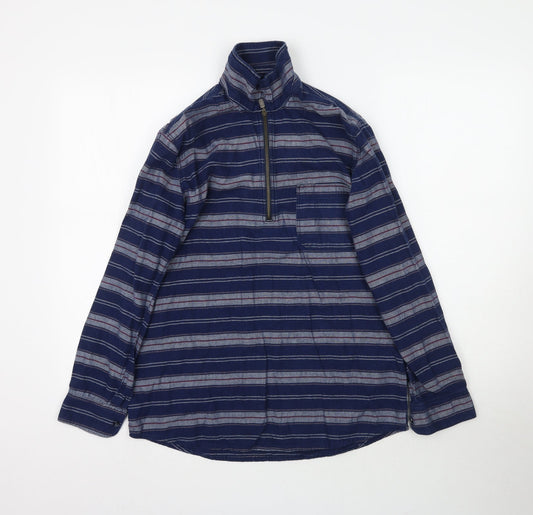 Topshop Womens Blue Striped  Pullover Sweatshirt Size 8