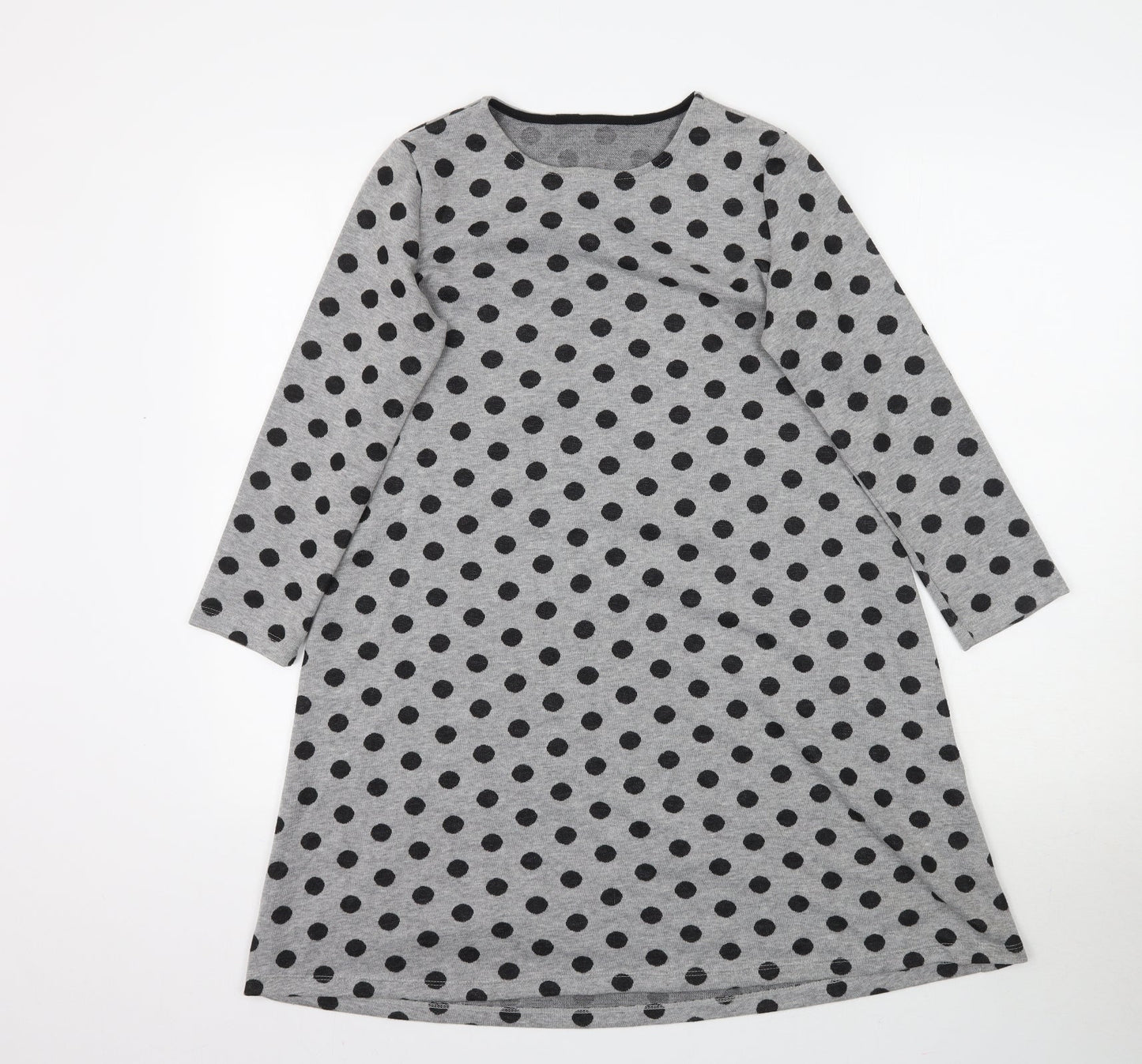 Preworn Womens Grey Polka Dot  A-Line  Size M