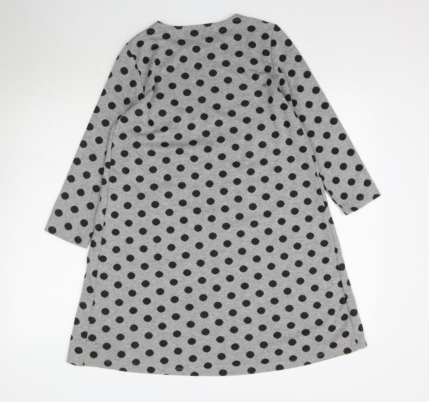 Preworn Womens Grey Polka Dot  A-Line  Size M