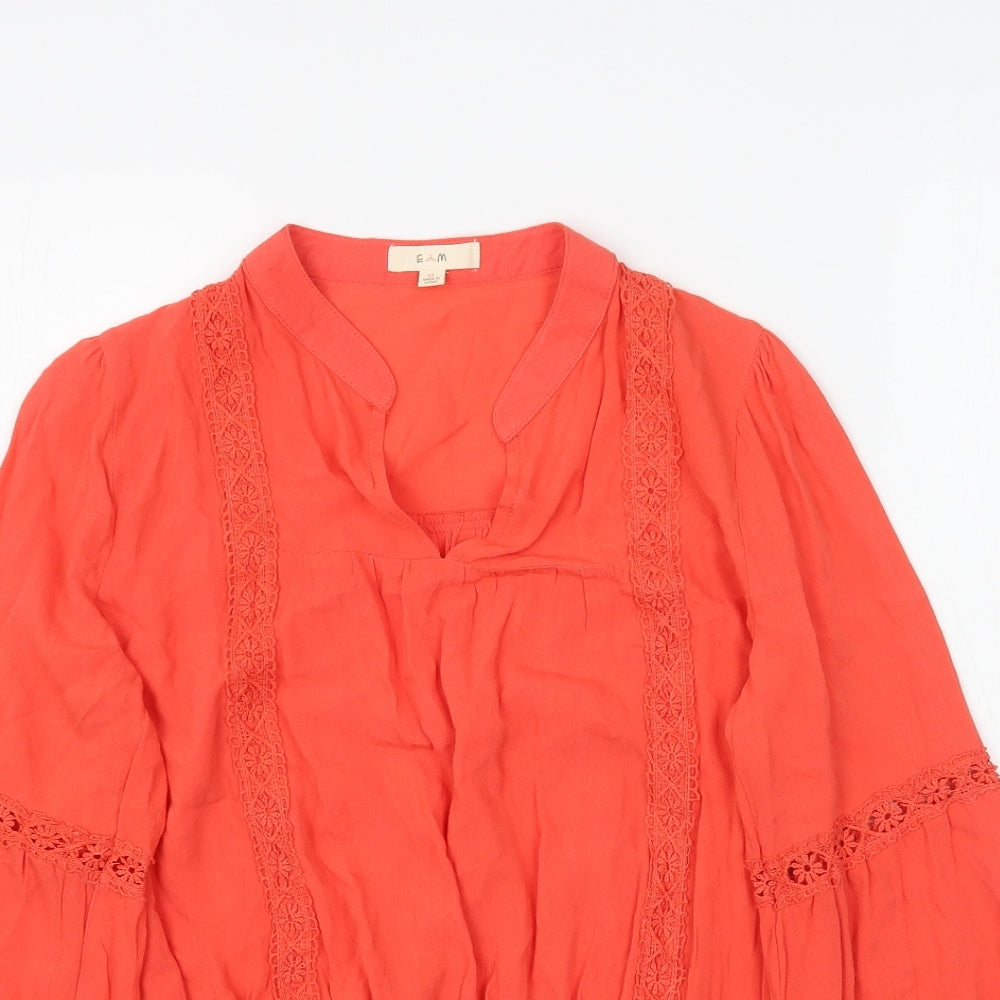 EM Womens Orange   Basic Blouse Size M  - Coral