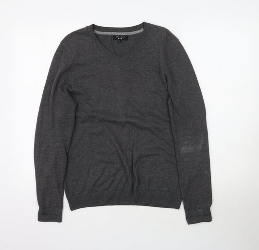 New Look Mens Grey  Knit Pullover Jumper Size S