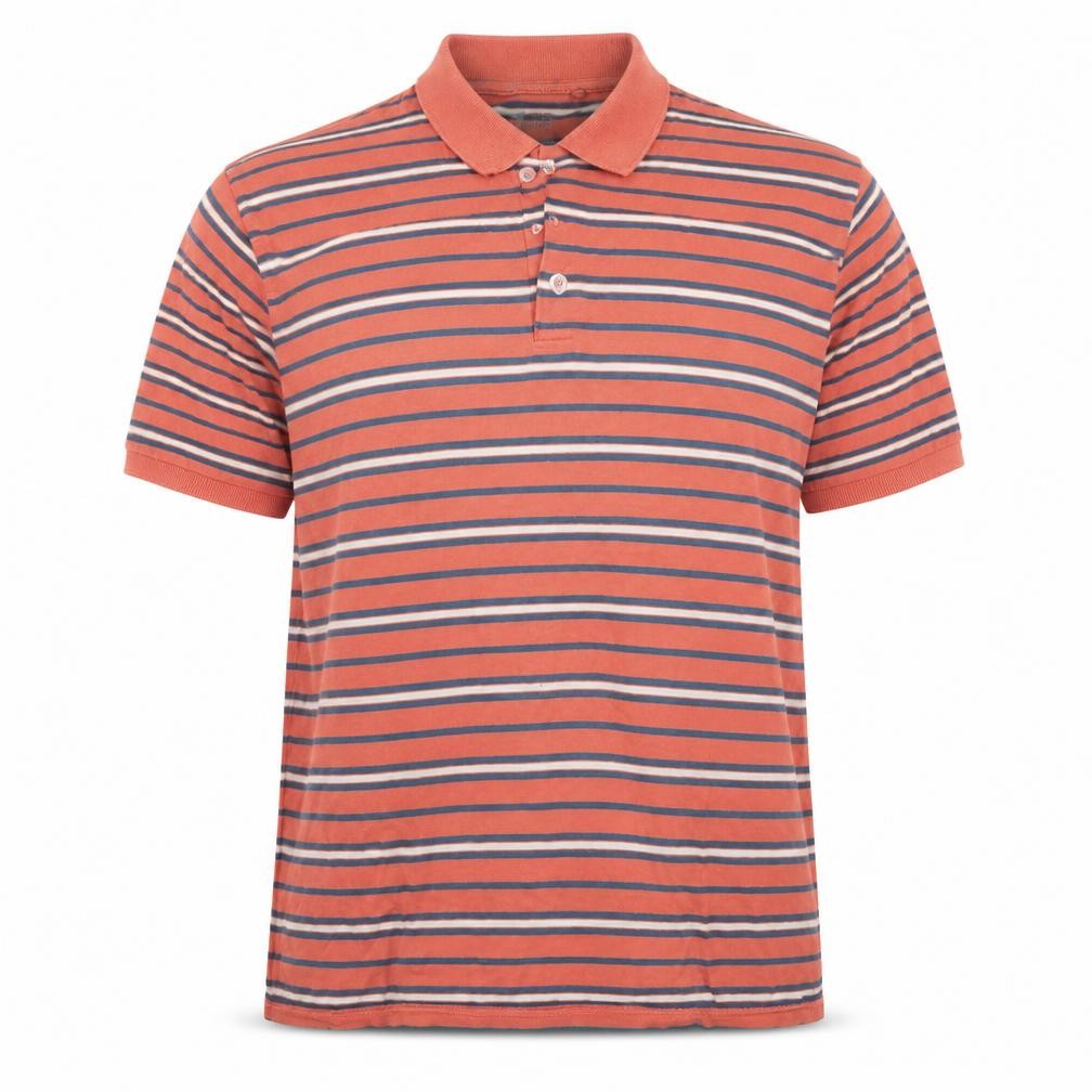 Cedarwood State Mens Orange Striped Polo Size L