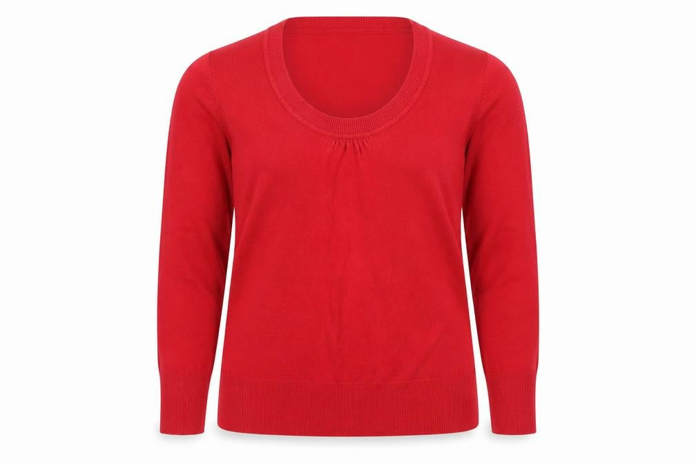 M&Co Womens Red  Knit Pullover Jumper Size XL