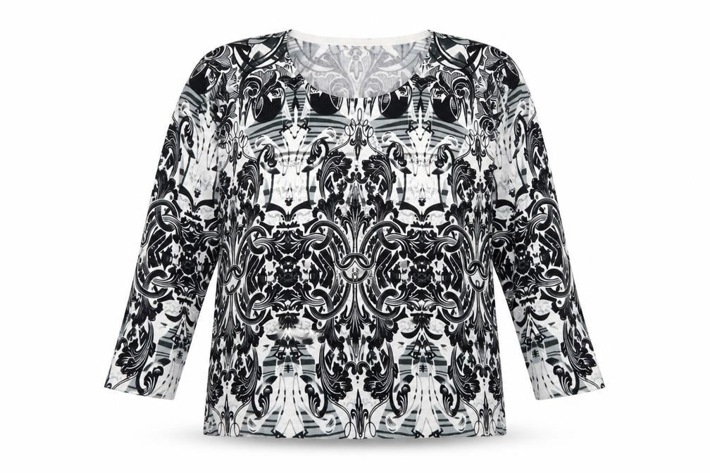 Decarte Womens Black Geometric Knit Pullover Jumper Size 2XL  - Batik