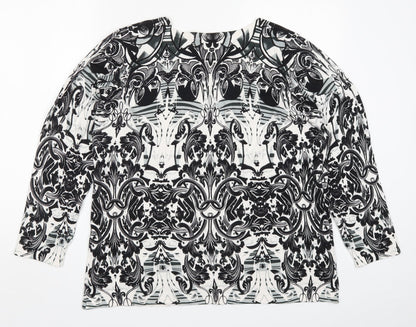 Decathlon Womens Black Geometric Knit Pullover Jumper Size 2XL  - Batik
