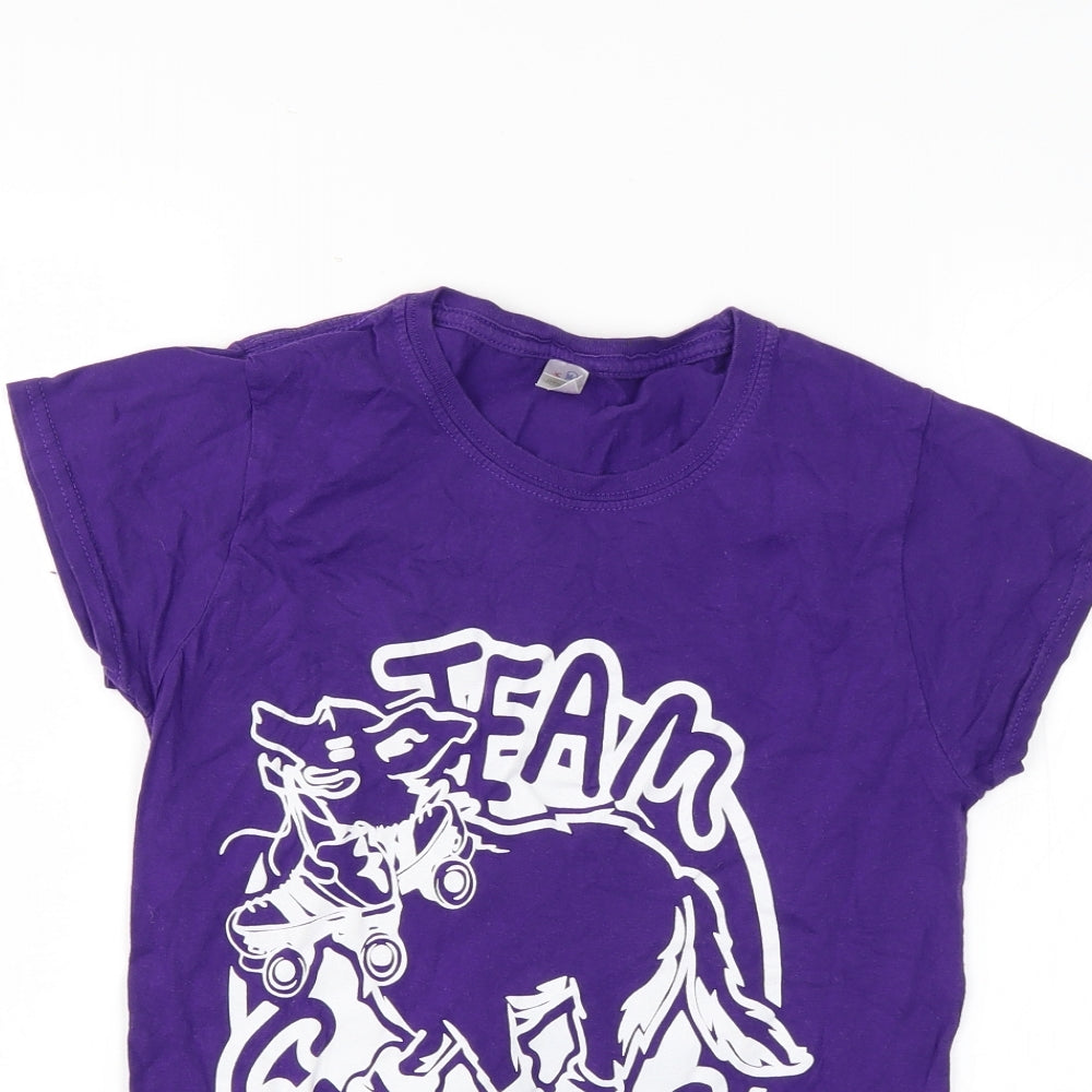 Gildan Womens Purple   Basic T-Shirt Size S