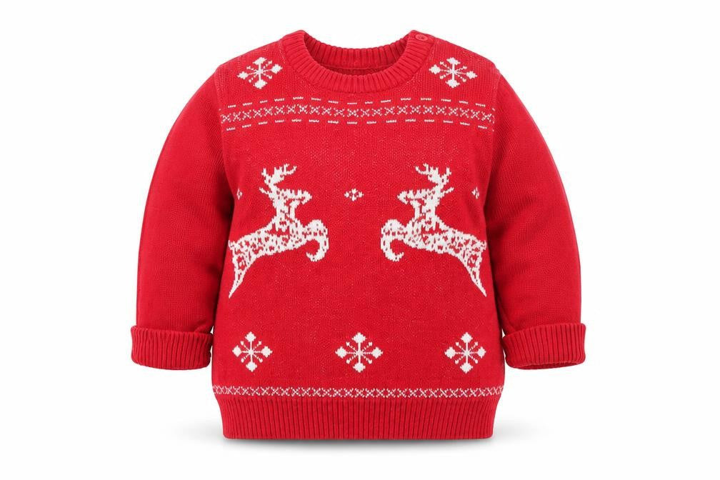Marks & Spencer Baby Red Geometric  Pullover Jumper Size 9-12 Months