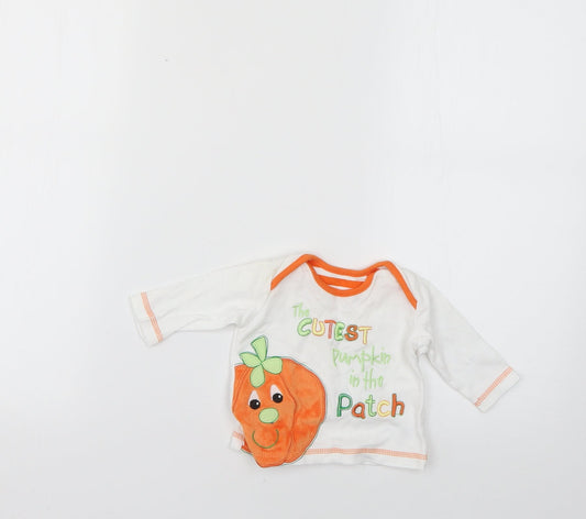 George Baby White Geometric  Basic T-Shirt Size 0-3 Months