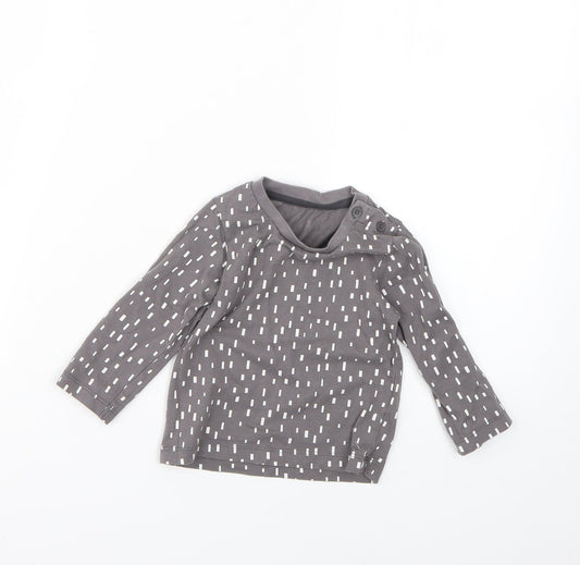 Matalan Baby Grey Geometric  Basic T-Shirt Size 9-12 Months