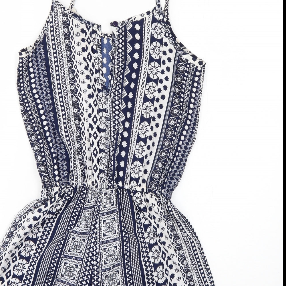 Atmosphere Womens Blue Geometric  Playsuit One-Piece Size 6