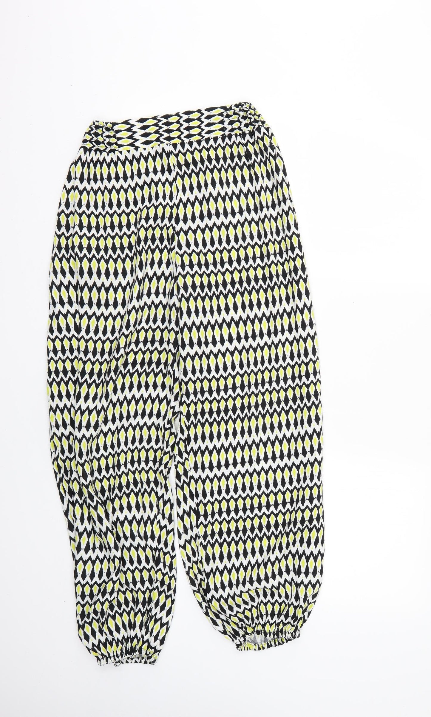 Marks and Spencer Womens Multicoloured Geometric  Trousers  Size S L25 in