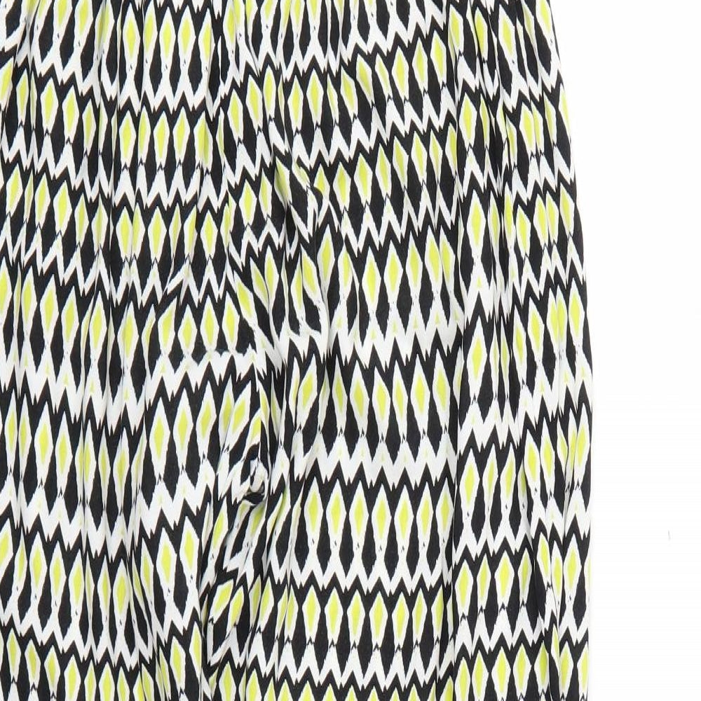 Marks and Spencer Womens Multicoloured Geometric  Trousers  Size S L25 in