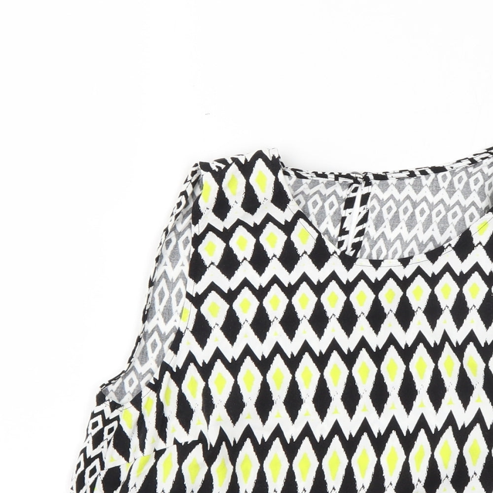 Marks and Spencer Womens Multicoloured Geometric  Basic T-Shirt Size 10